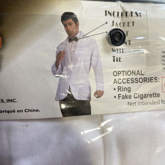 Vintage Hollywood Jacket w/ Shirt & Tie Retro Costume Adult Up 42" Chest - Picture 4 of 6